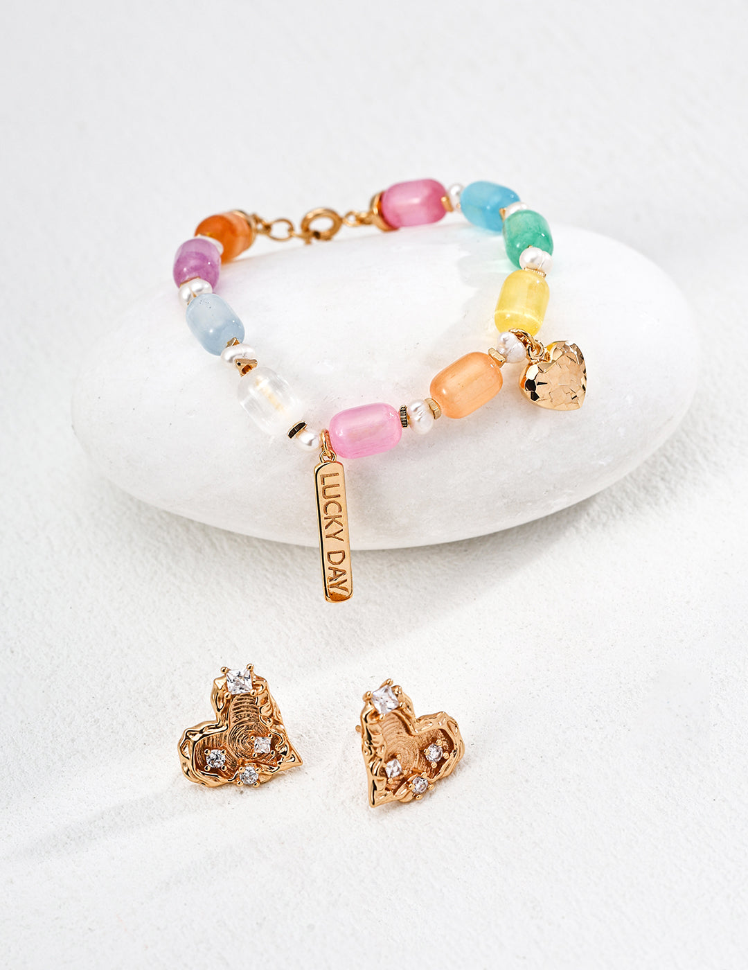 S925 Sterling Silver Fresh Simple Colorful Barrel Beads Natural Pearl Bracelet