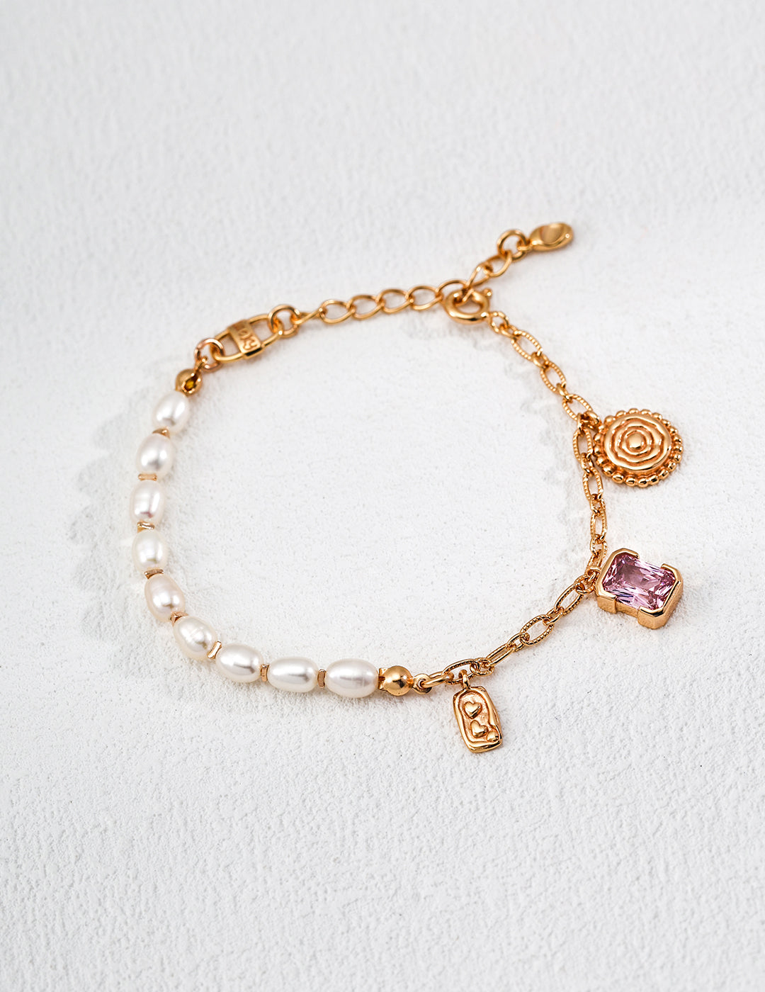 S925 Silver Vintage Natural Pearl Zirconia Bracelet