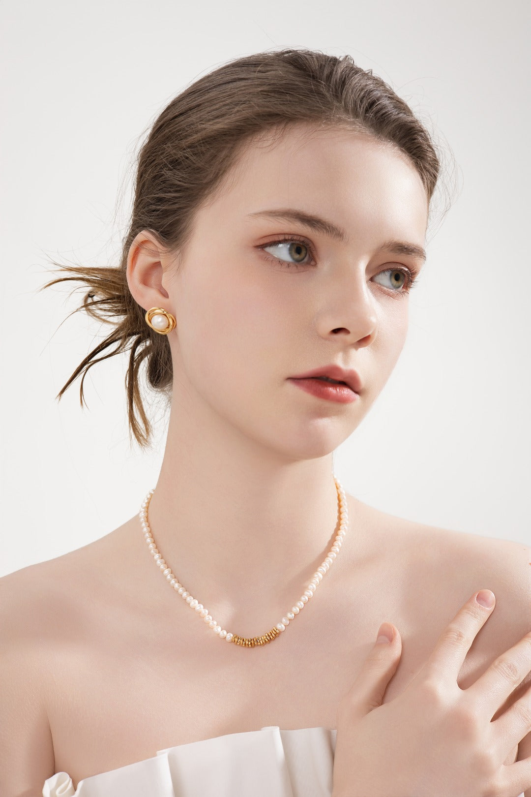 S925 Sterling Silver Natural Pearl Earrings – Handcrafted Wire-Wrapped Dangle Jewelry for Women, Elegant Gift Set